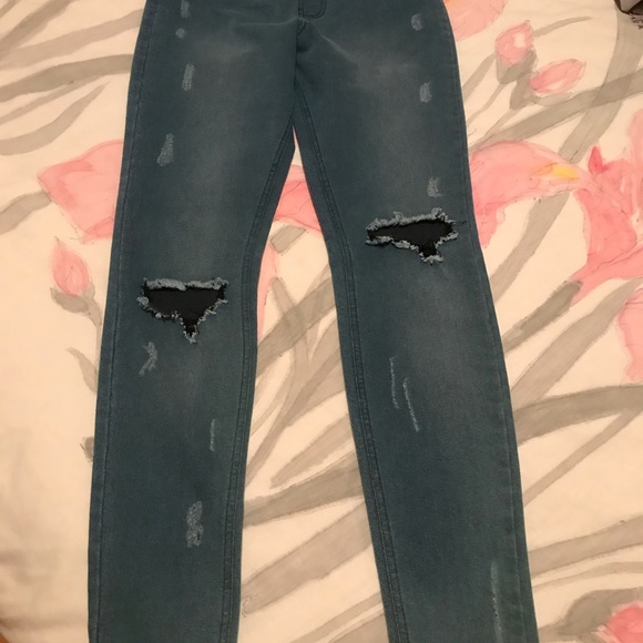 Kendall + Kylie Womens Ripped Denim Leggings, size XS - Picture 1 of 5